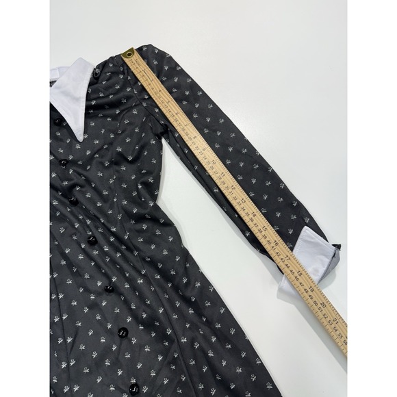 Child Wednesday Addams Black Collared Dress Girls Halloween Costume No Tag READ‎ - Picture 6 of 9